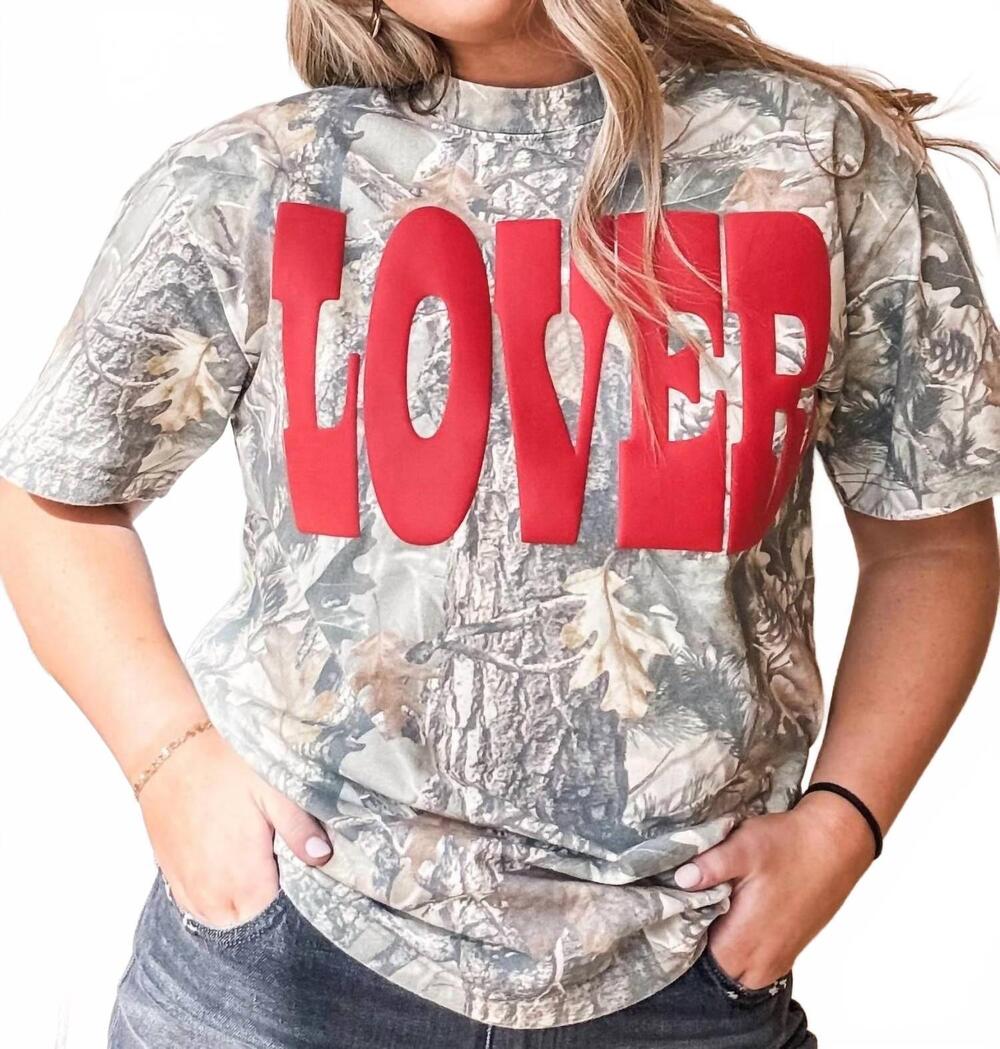 NEW THE CLANDESTINE UNDERGROUND lover puff boxy tee in camo